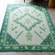 Green Medallion Wool Rug